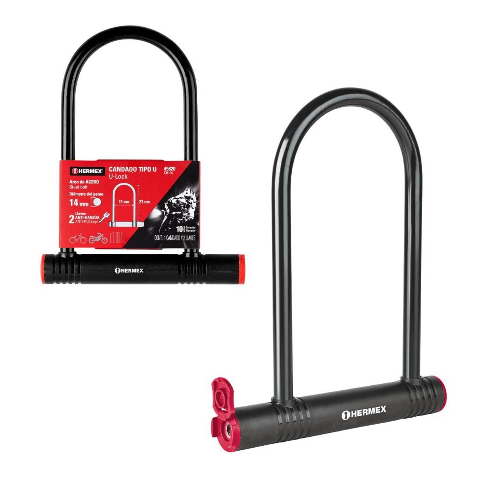 Candado rigido tipo U 12mm Hermex CB-24